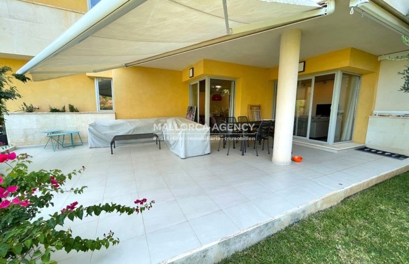 Duplex view from garden in stylish modern for sale in sol de mallorca