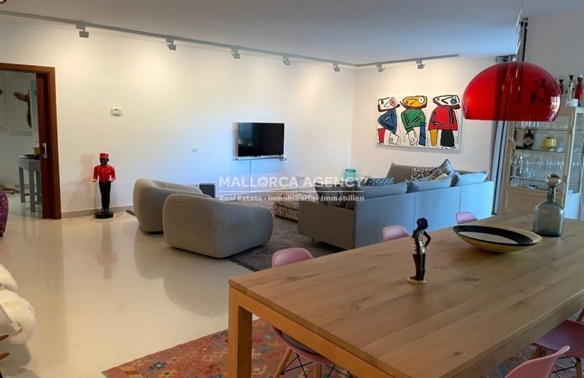 Living Room in beatiful modern home in sol de mallorca for sale stylish